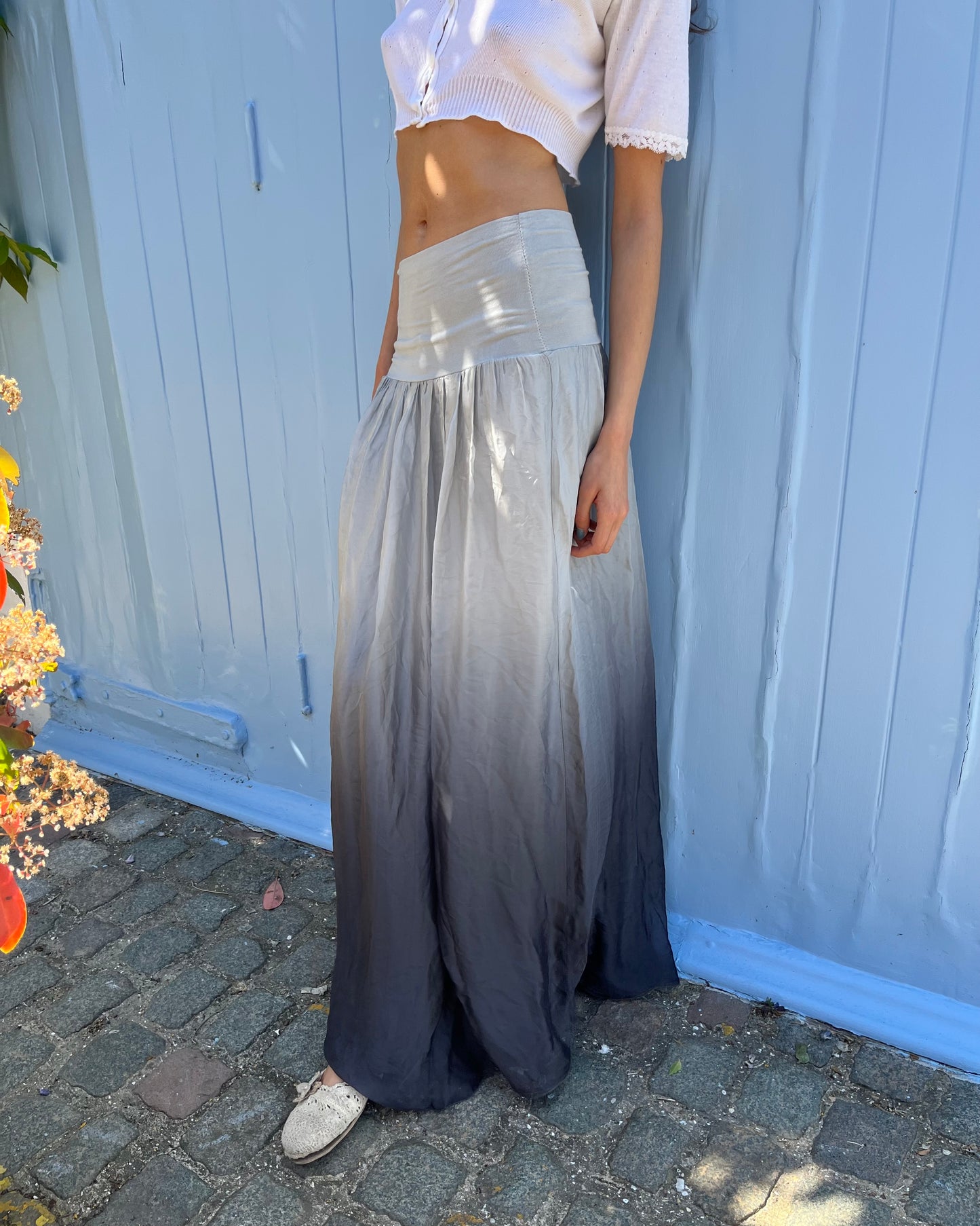 silk maxi skirt, S-M
