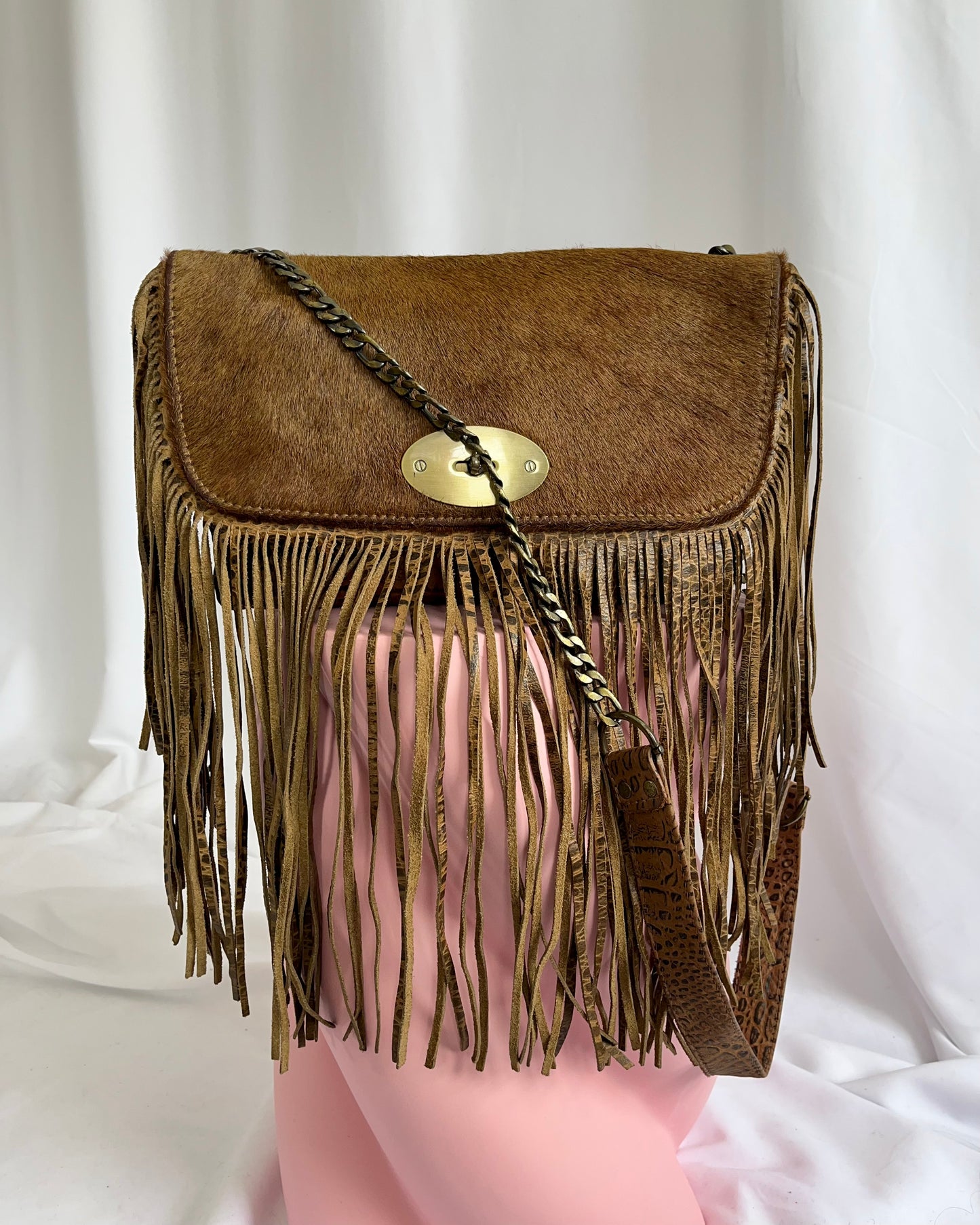 tassel leather bag