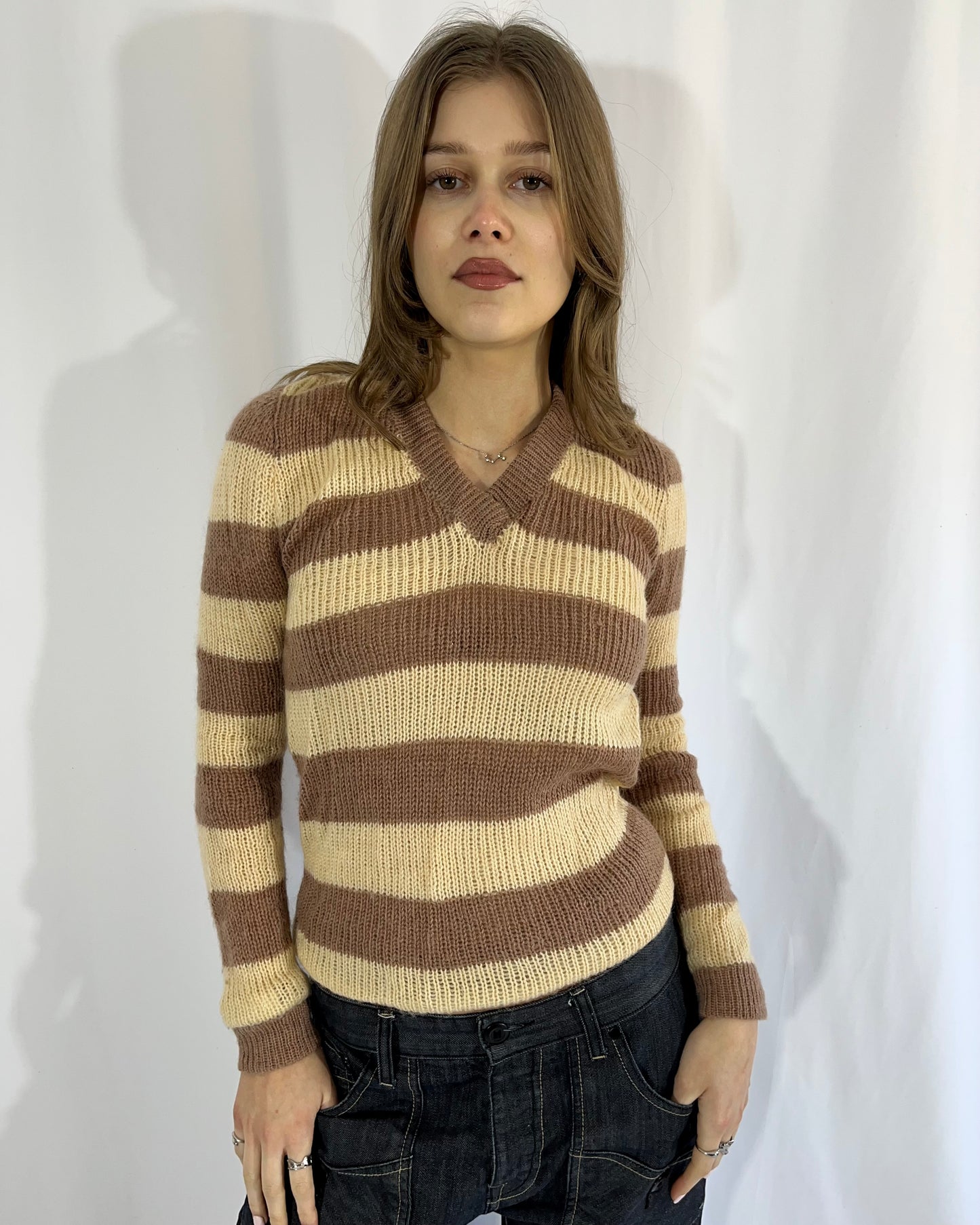 striped knit, S