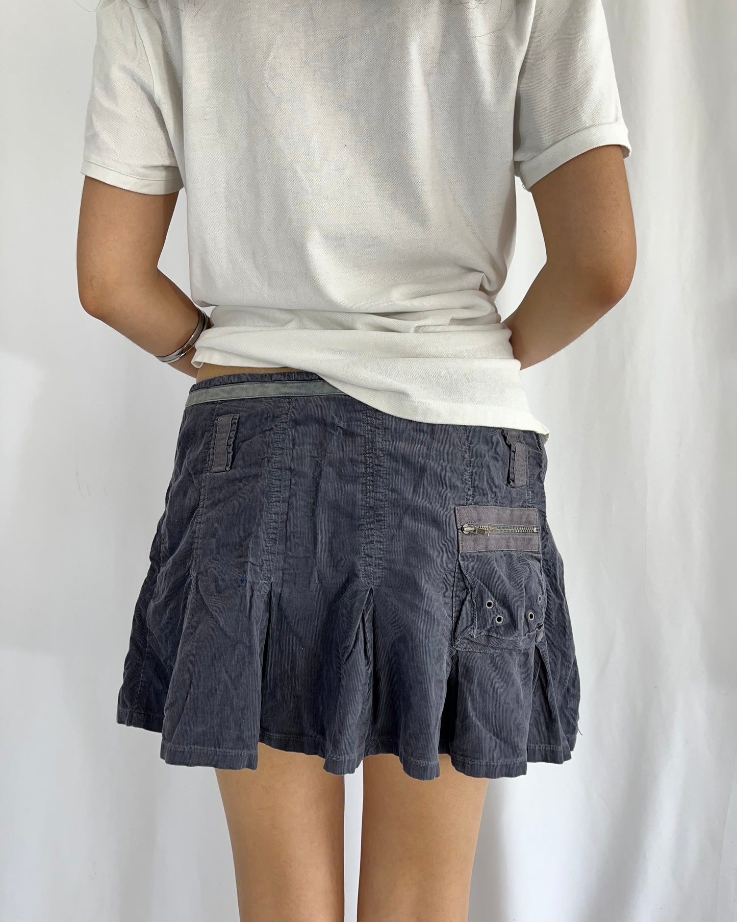 corduroy mini skirt, S/M