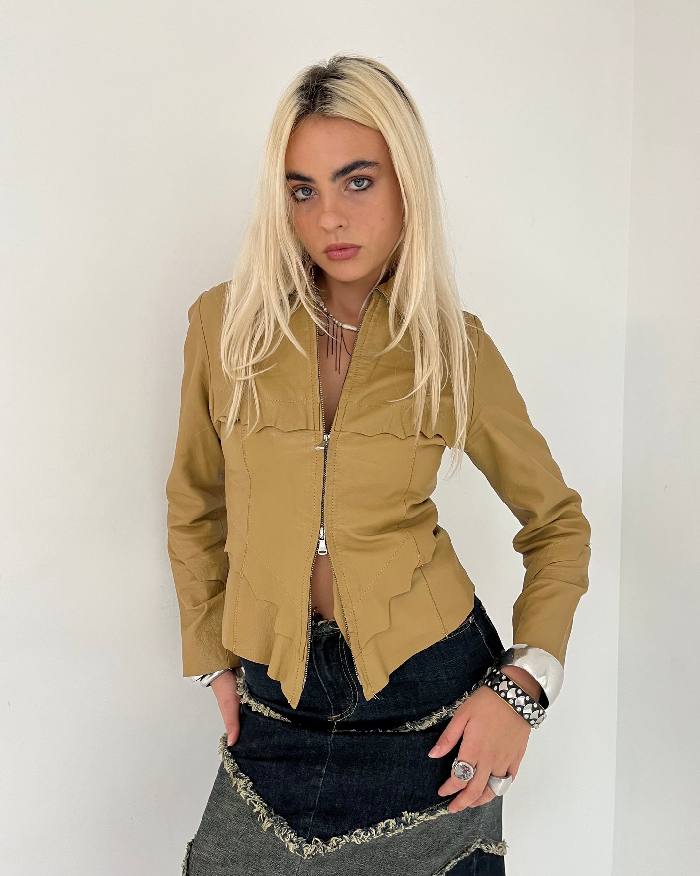 leather jacket, S