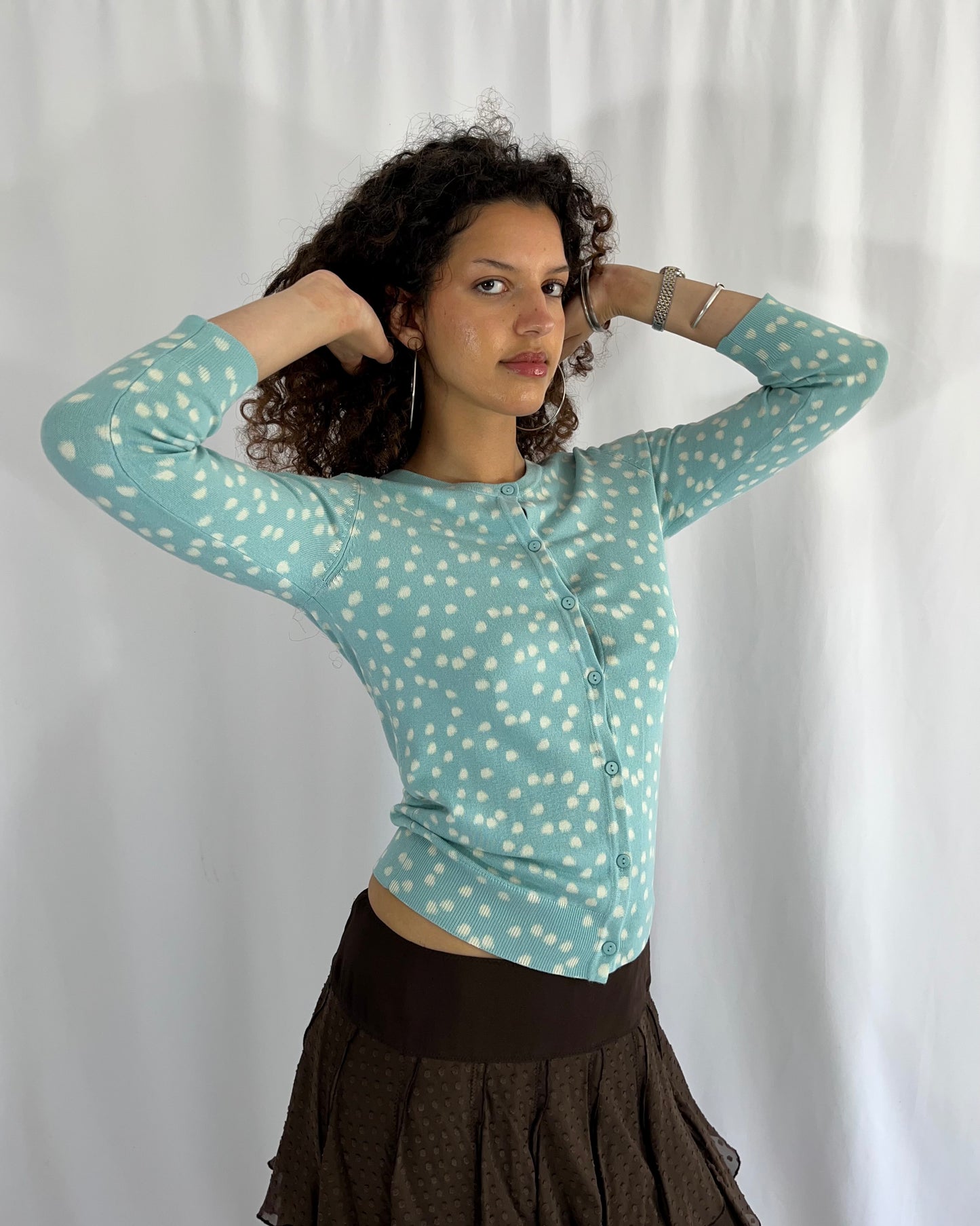 polka dot cardigan, S