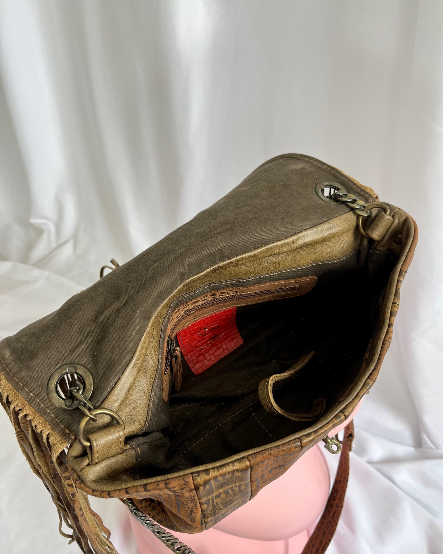 tassel leather bag