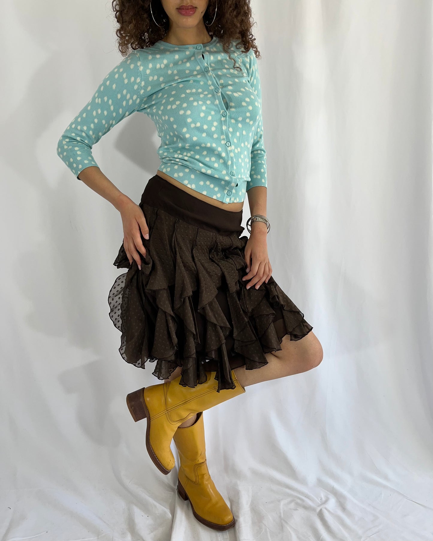 polka dot cardigan, S