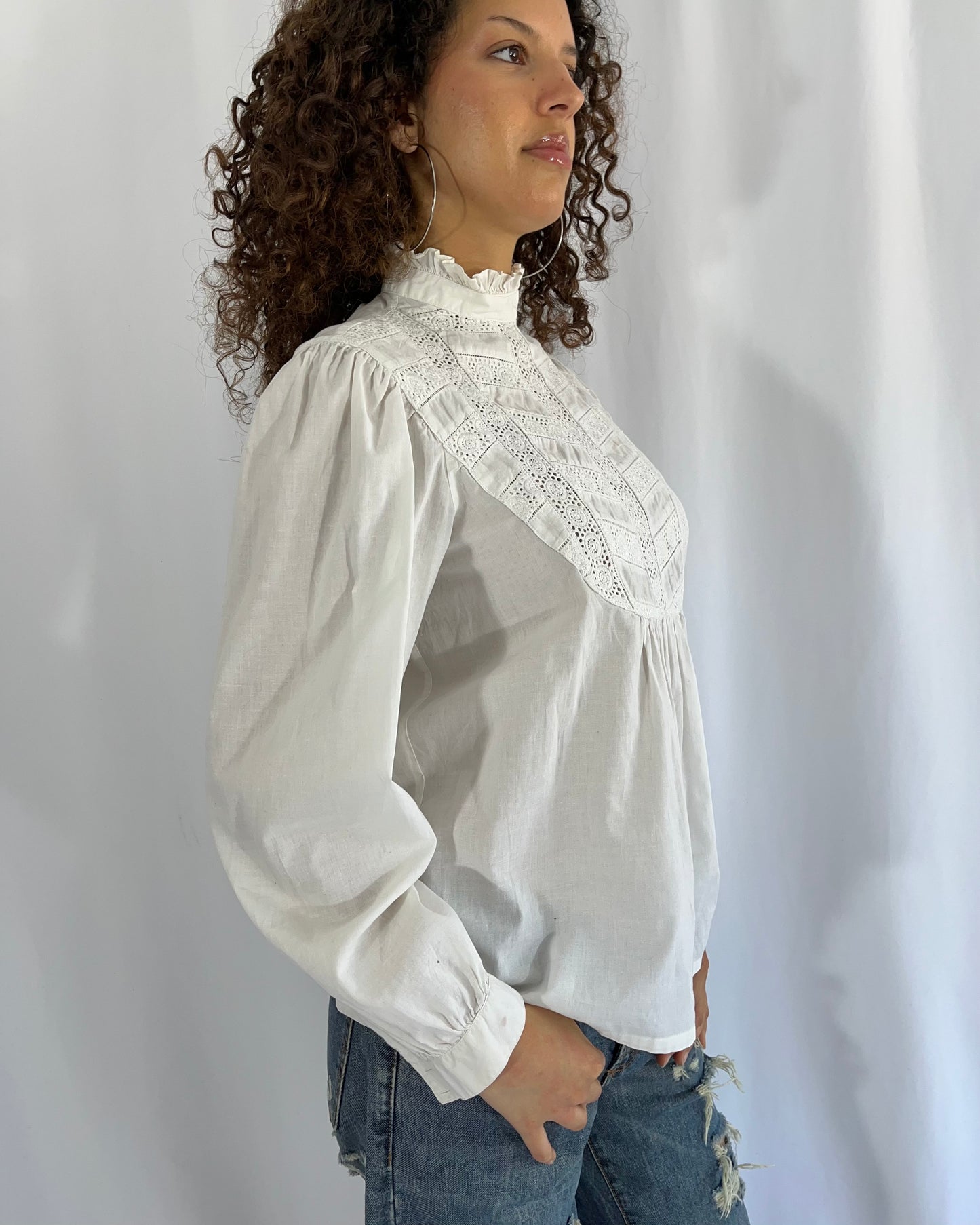 high neck shirt, M