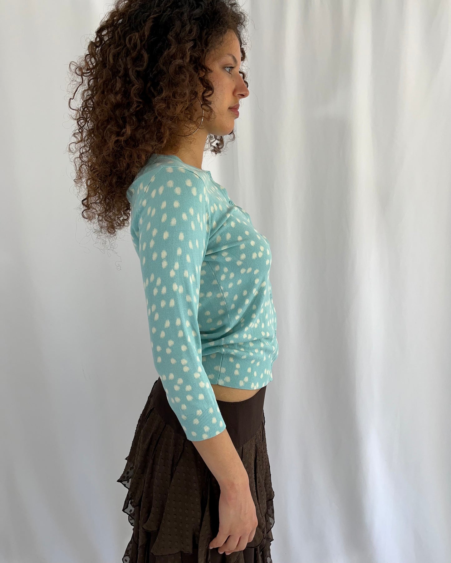 polka dot cardigan, S