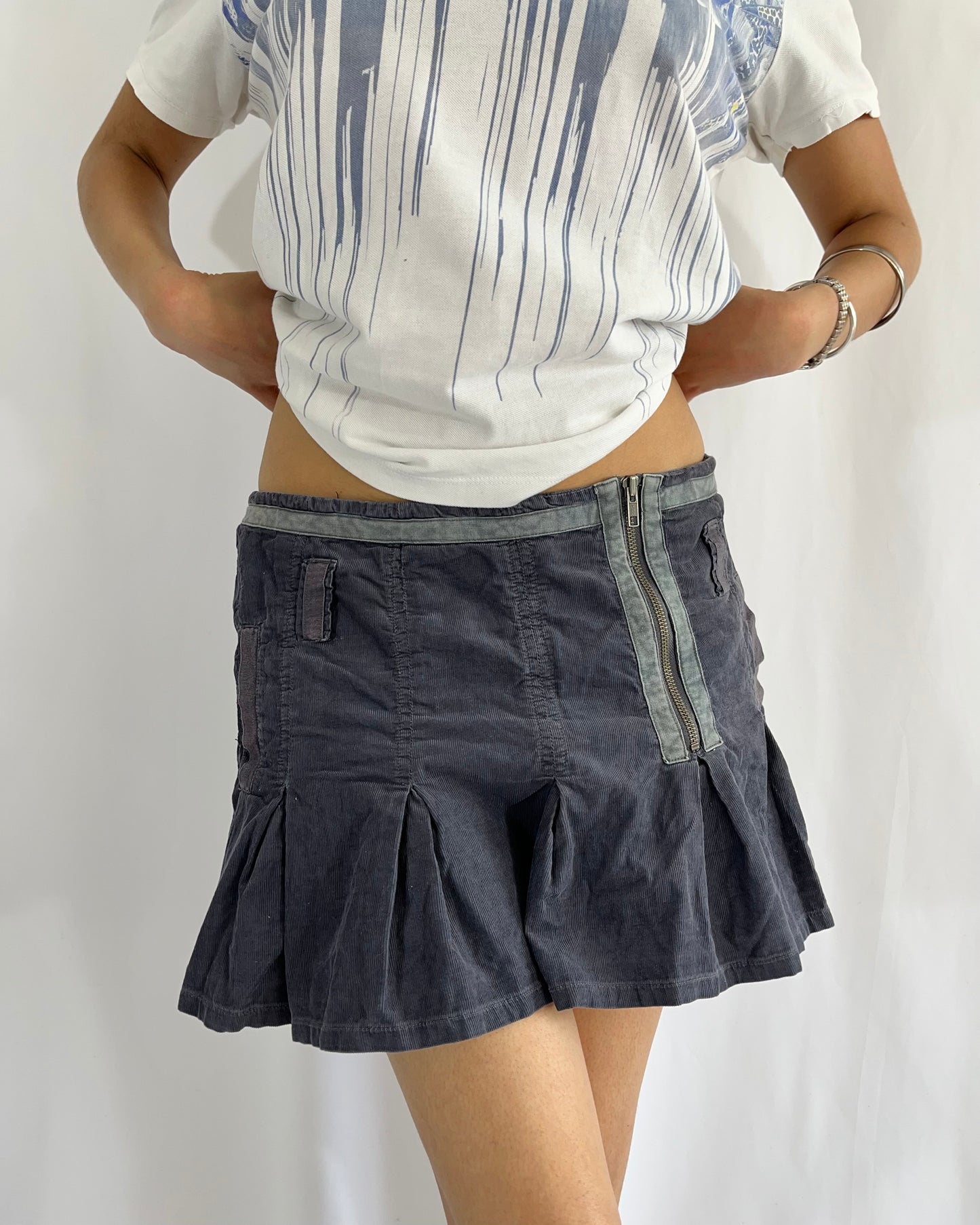 corduroy mini skirt, S/M