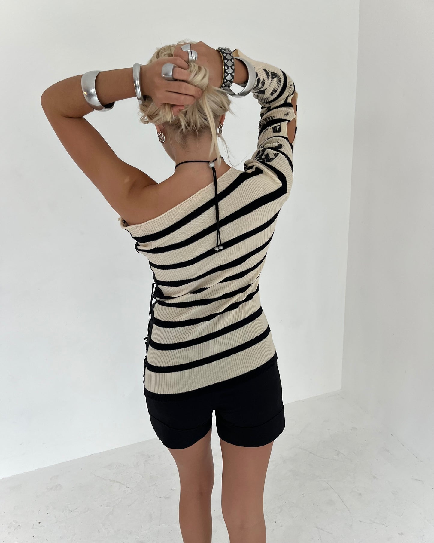 graphic merino knit, S