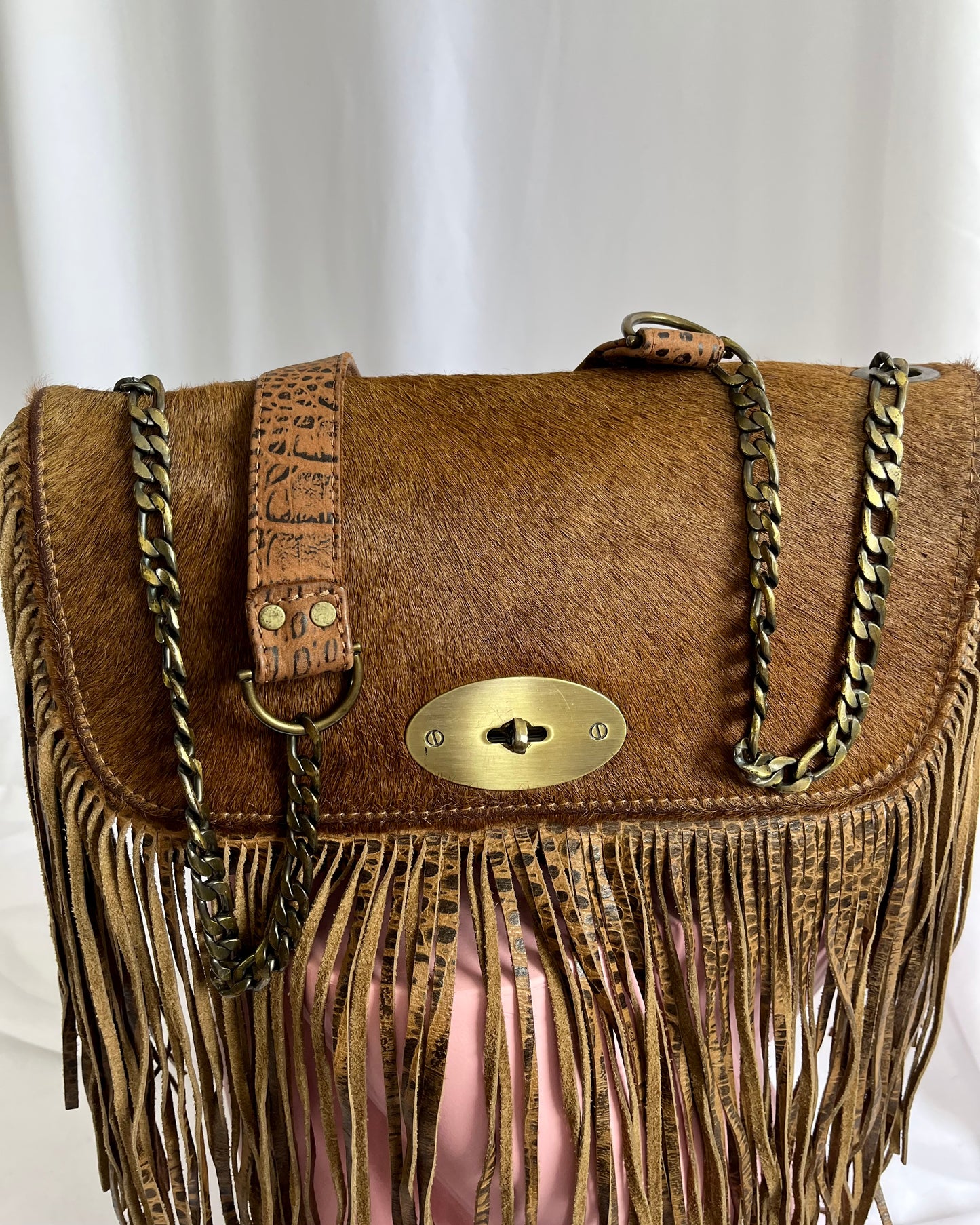 tassel leather bag