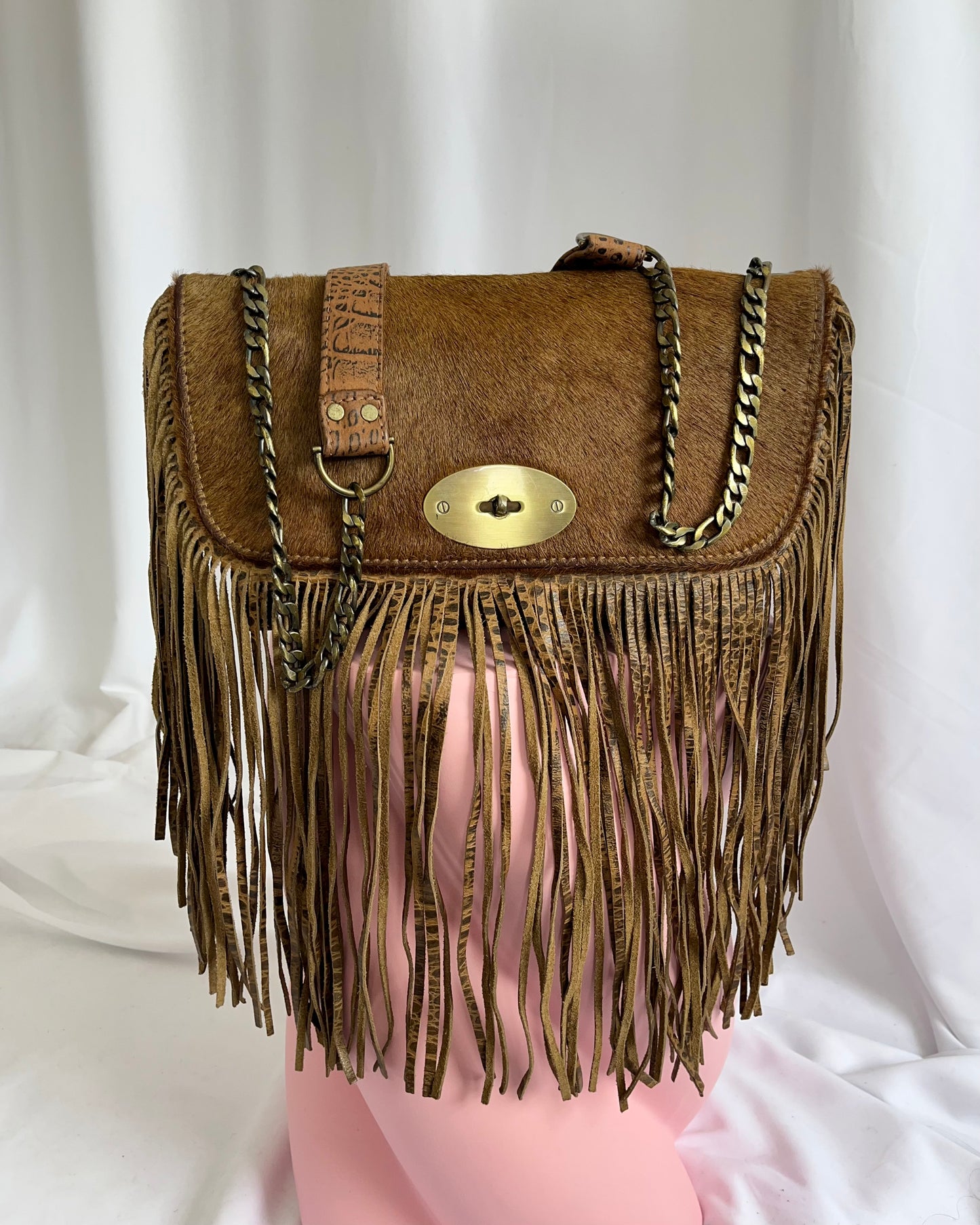 tassel leather bag