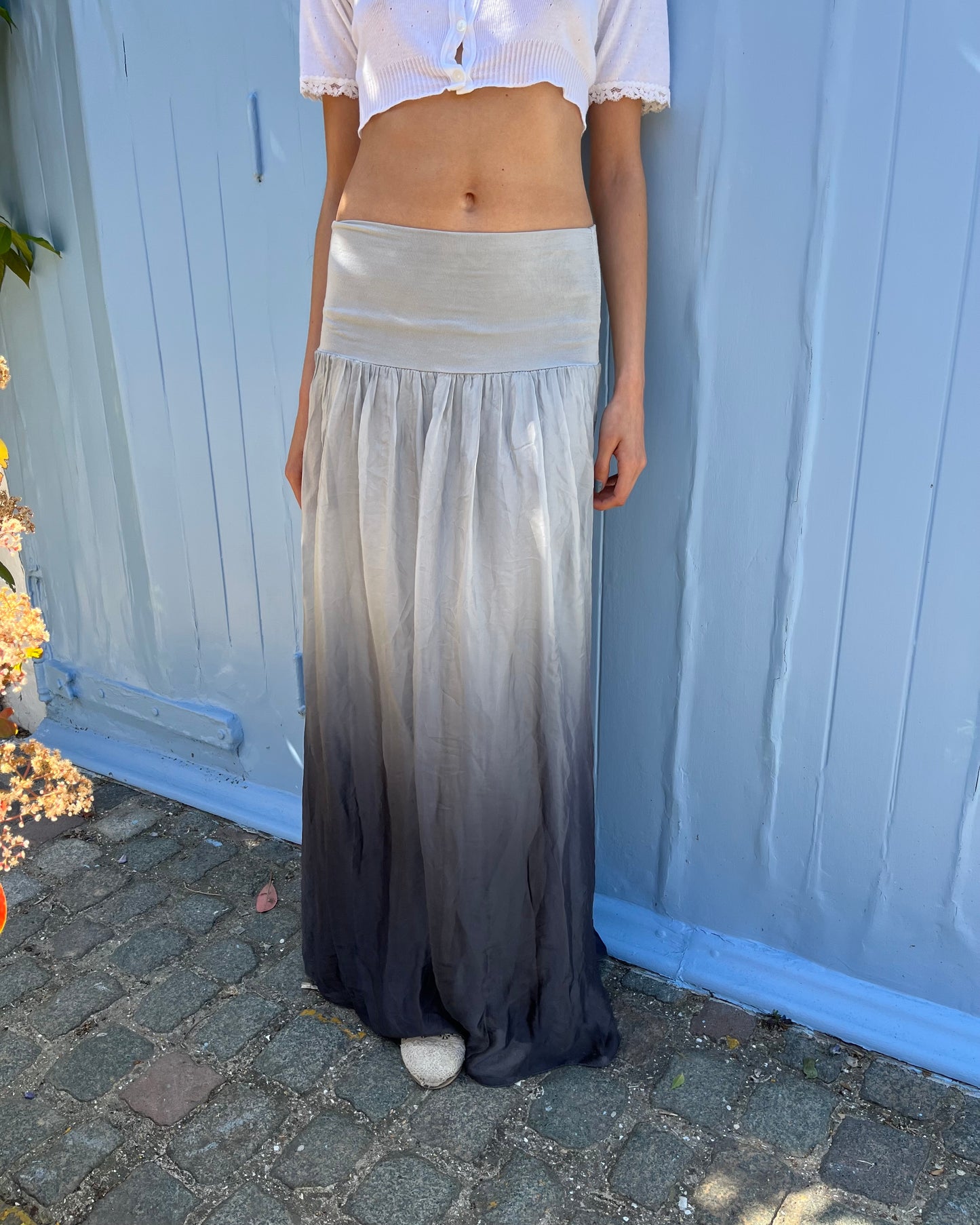 silk maxi skirt, S-M