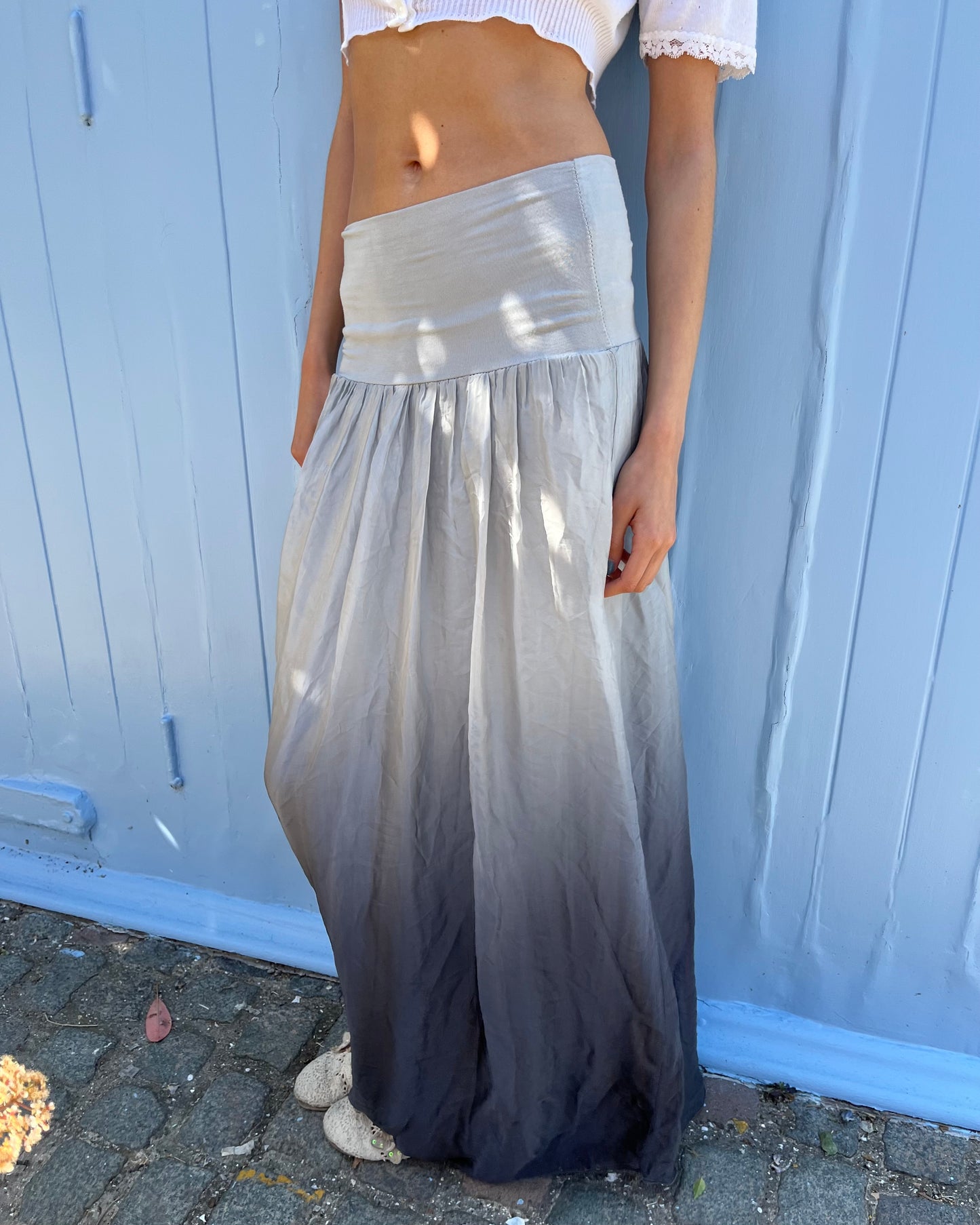 silk maxi skirt, S-M