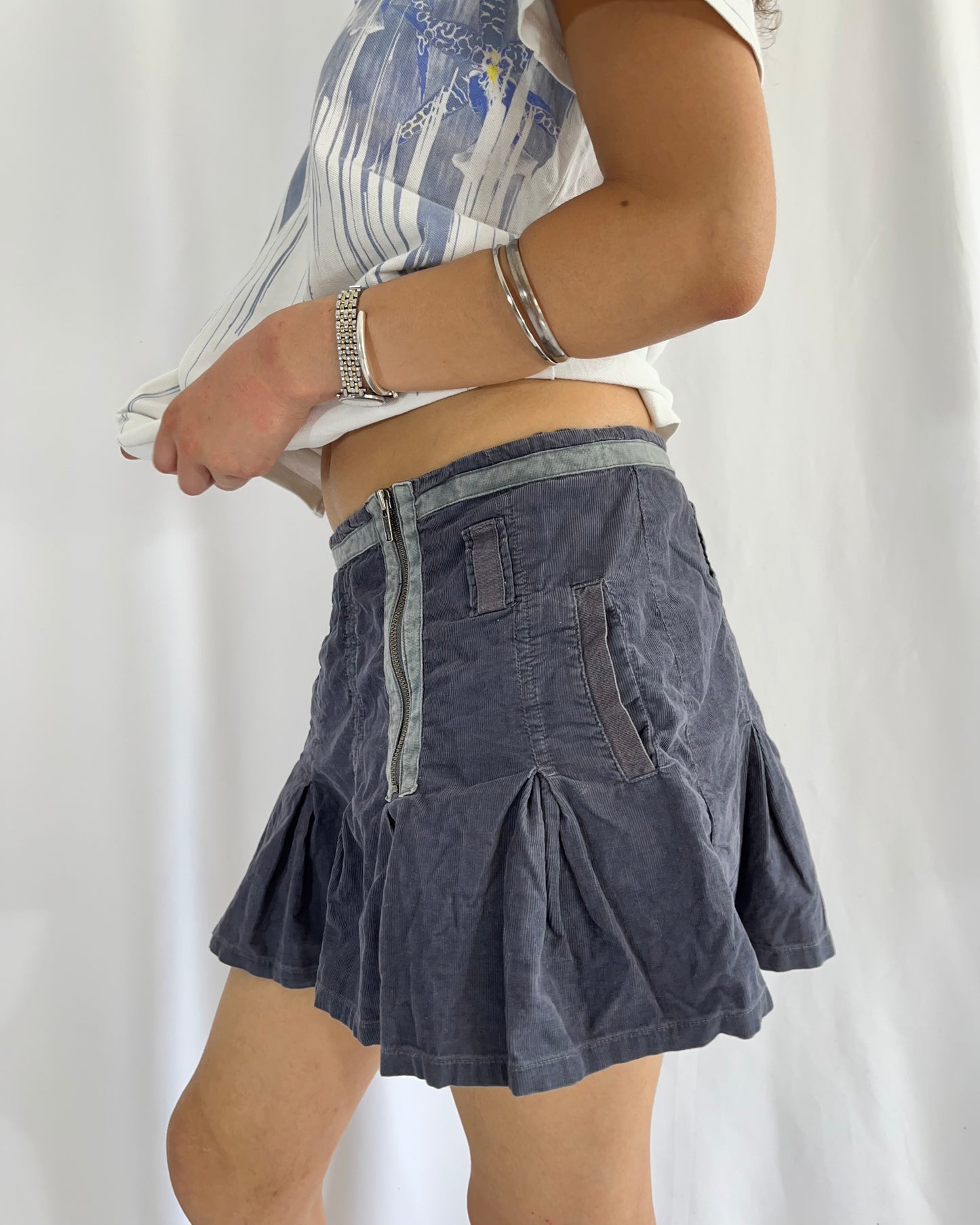corduroy mini skirt, S/M