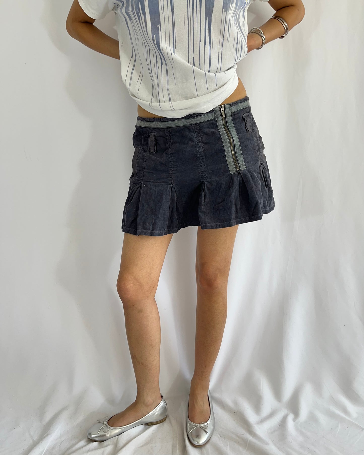 corduroy mini skirt, S/M
