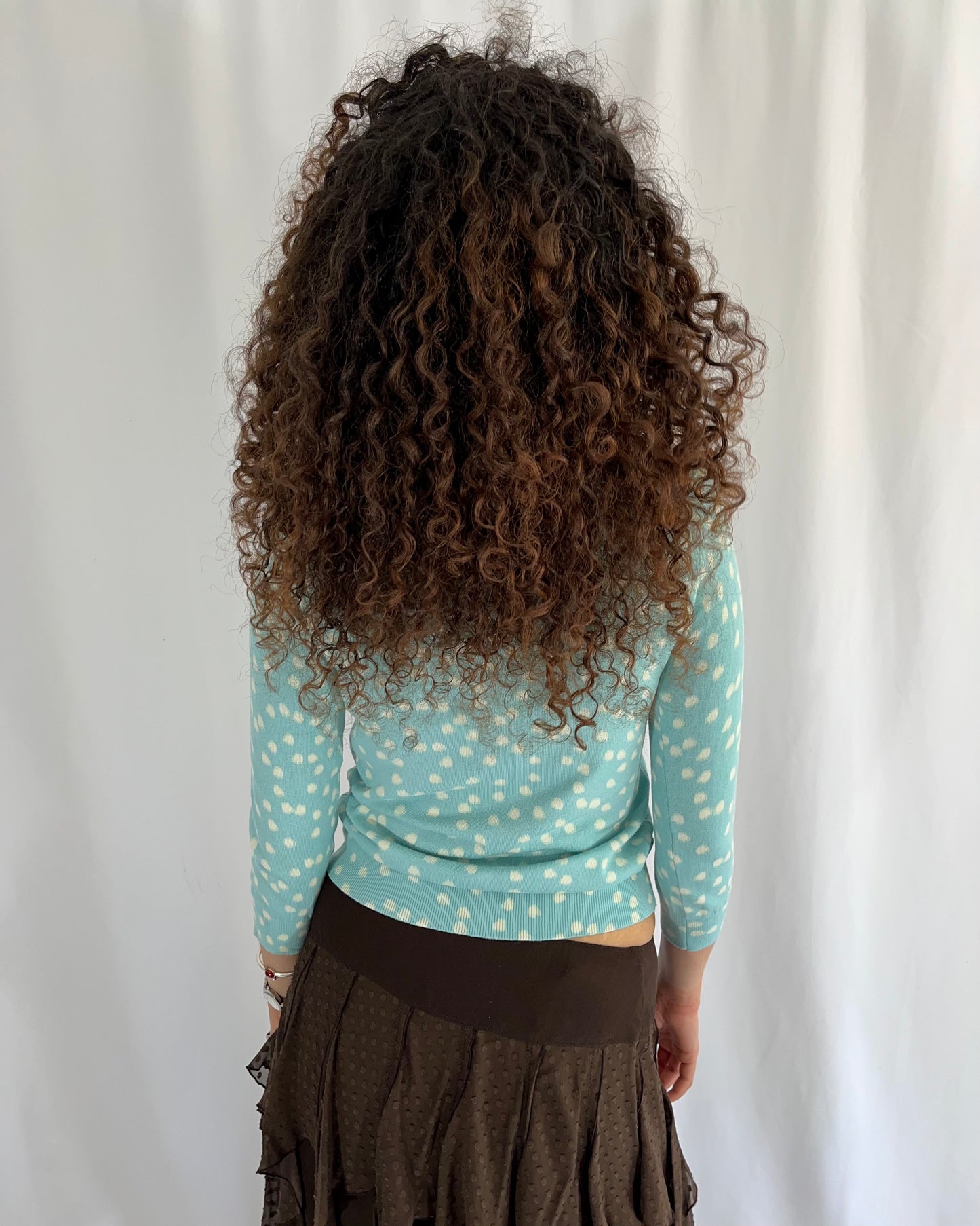 polka dot cardigan, S