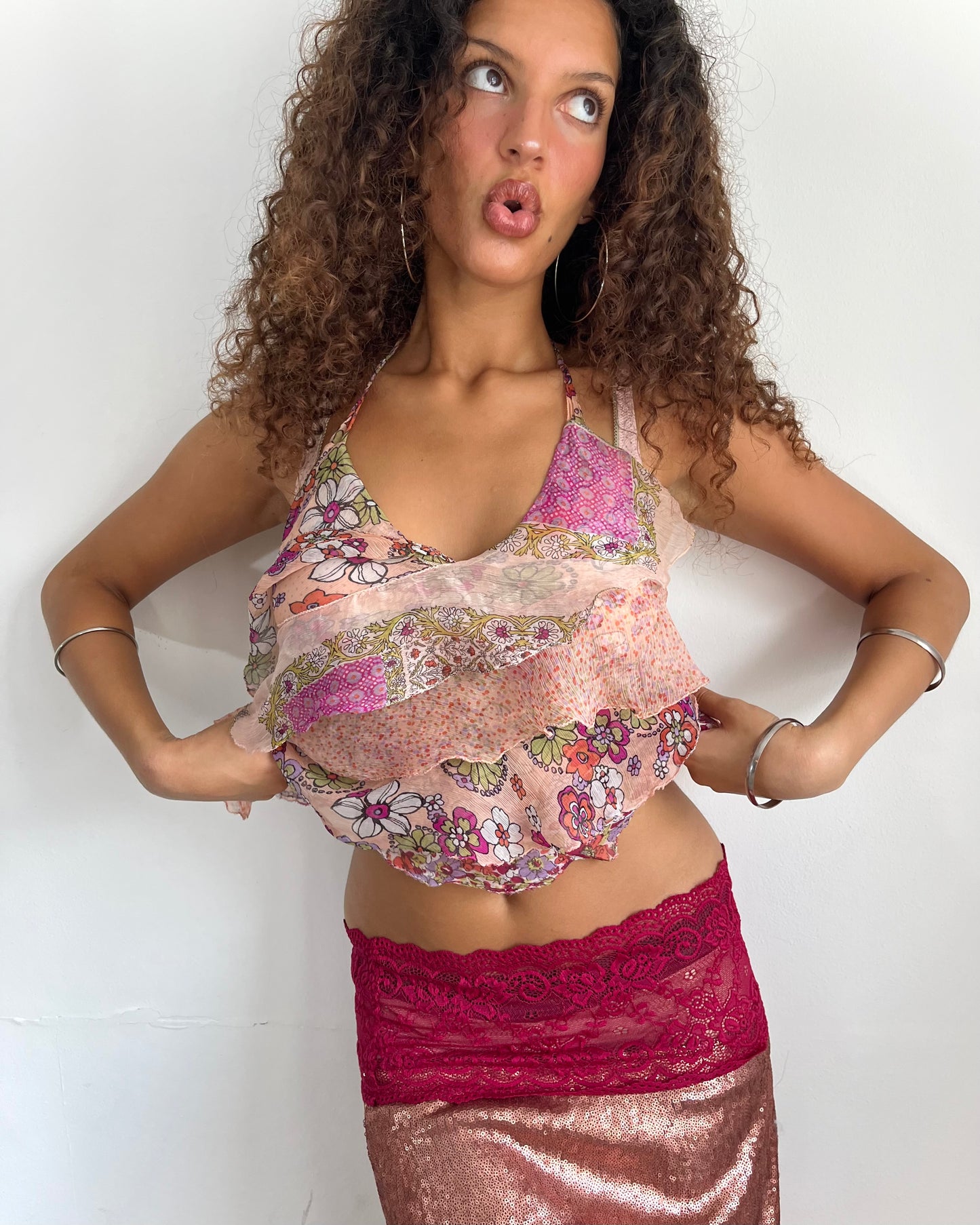 silk halter top, S/M