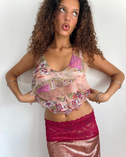 silk halter top, S/M