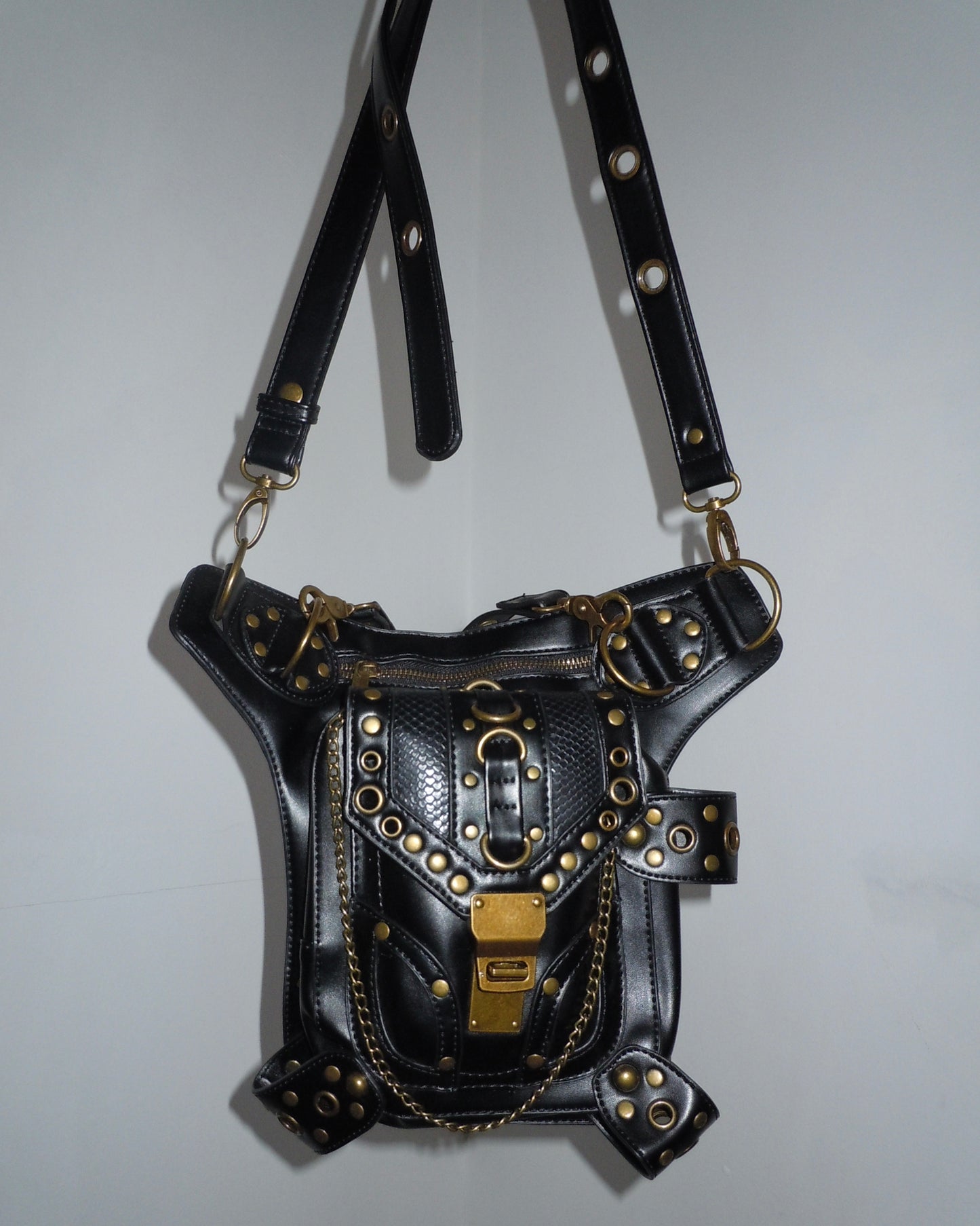 leather studded bag