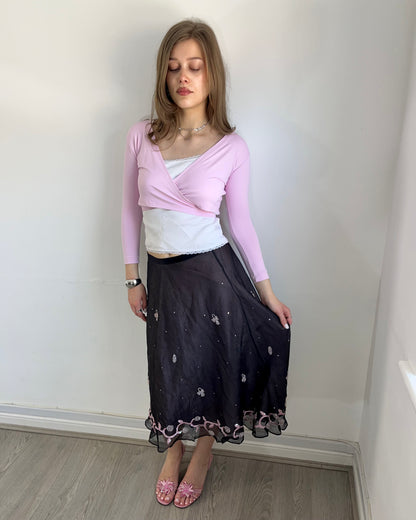 silk skirt, S