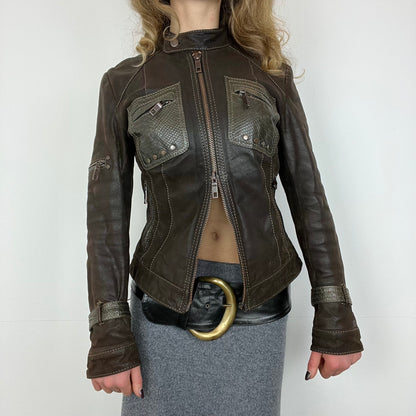 leather biker jacket, S/M