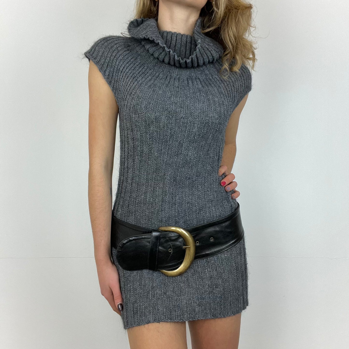 mohair turtleneck dress, S