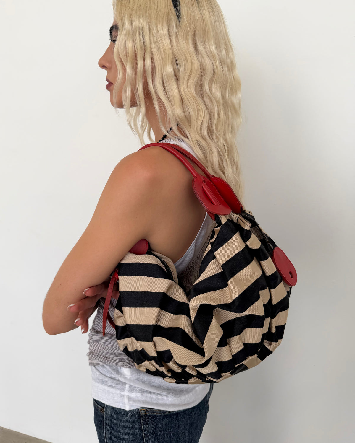 striped bag