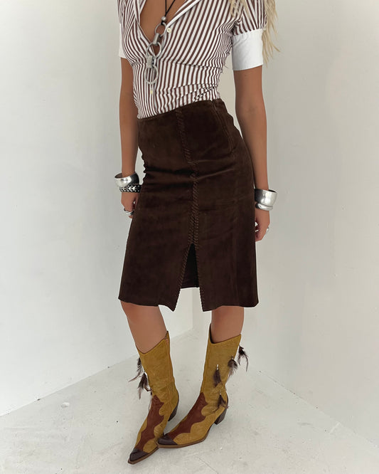suede skirt, S