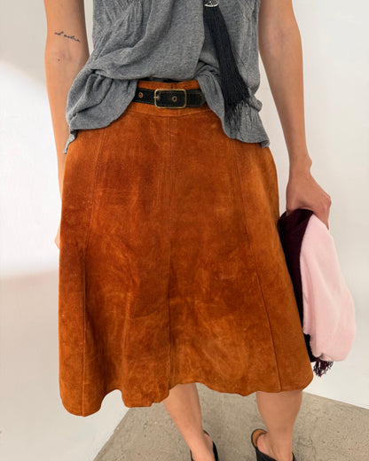 70s suede skirt