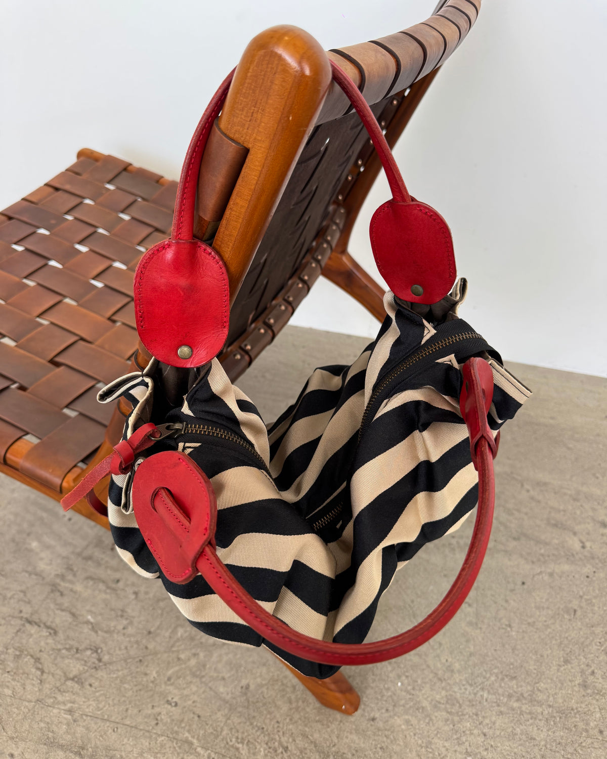 striped bag