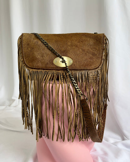 tassel leather bag