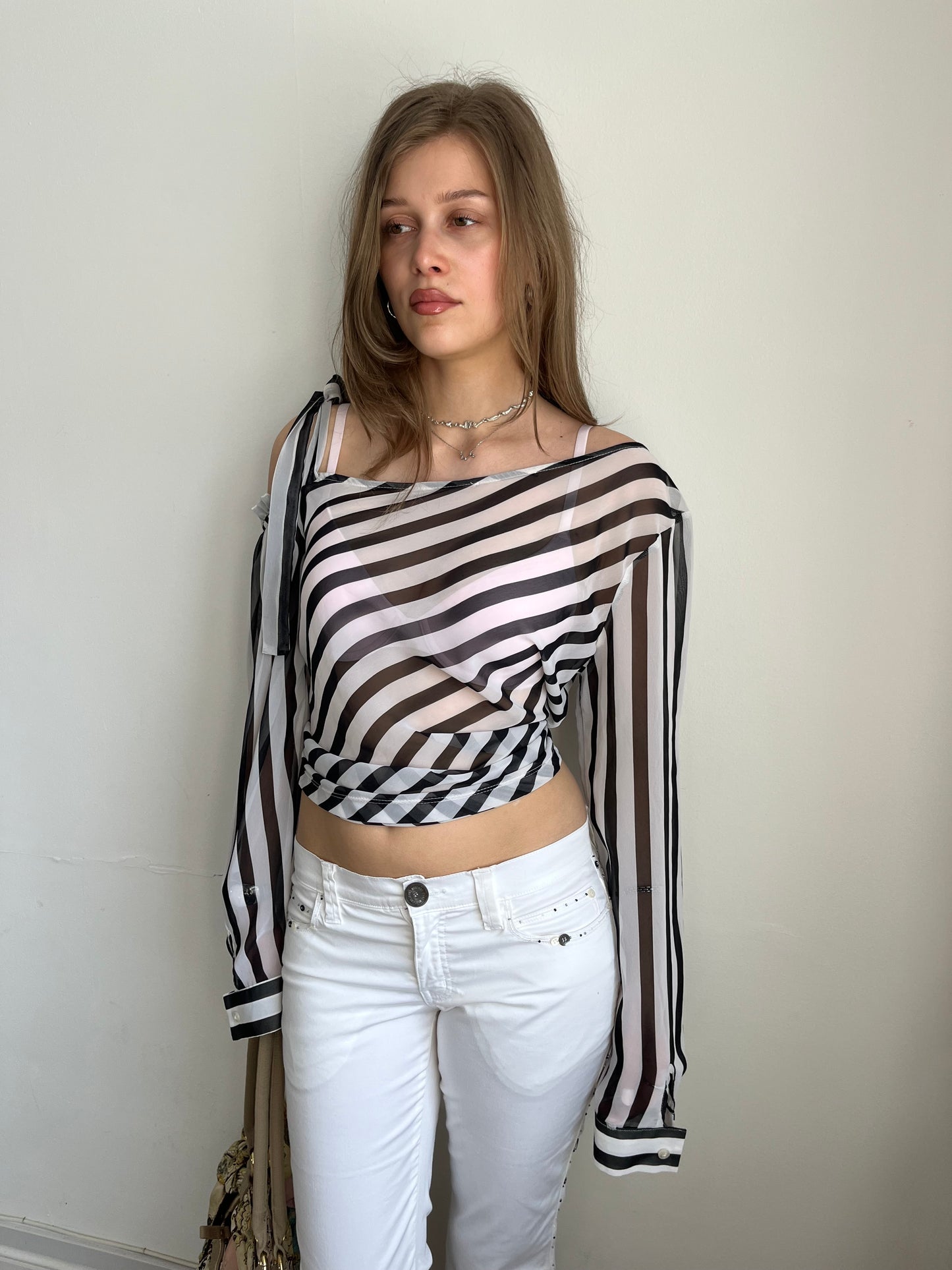 striped blouse, M