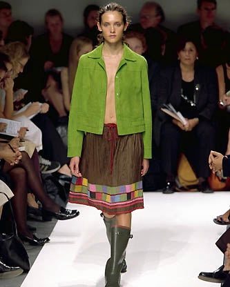 Alberta Ferretti SS 2000 silk skirt