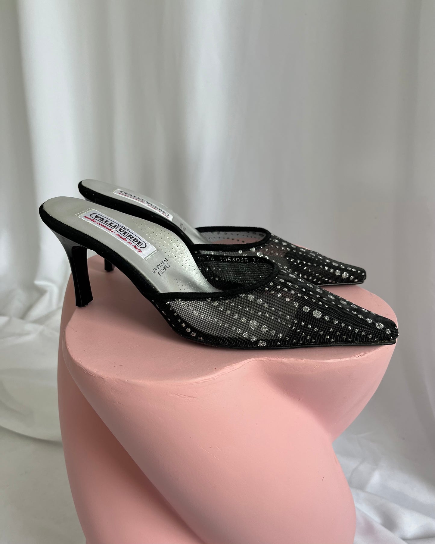 mesh kitten heels, UK 3.5