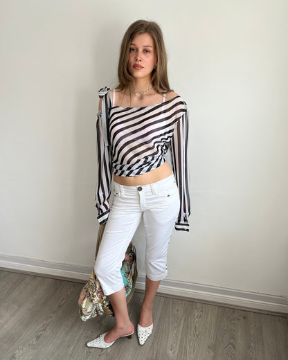 striped blouse, M
