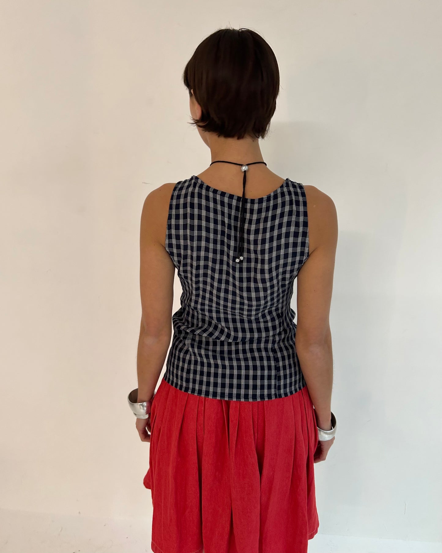 checkered blouse