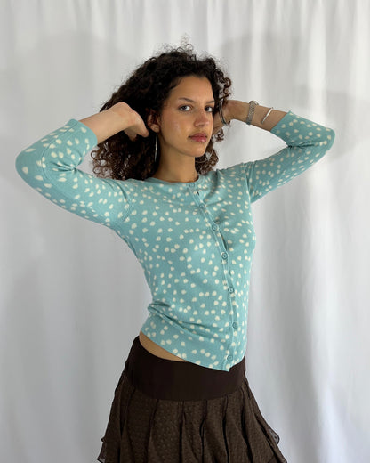 polka dot cardigan, S