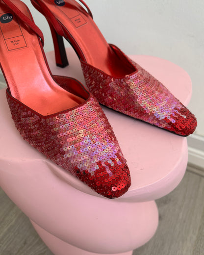 sequin heels, UK 5