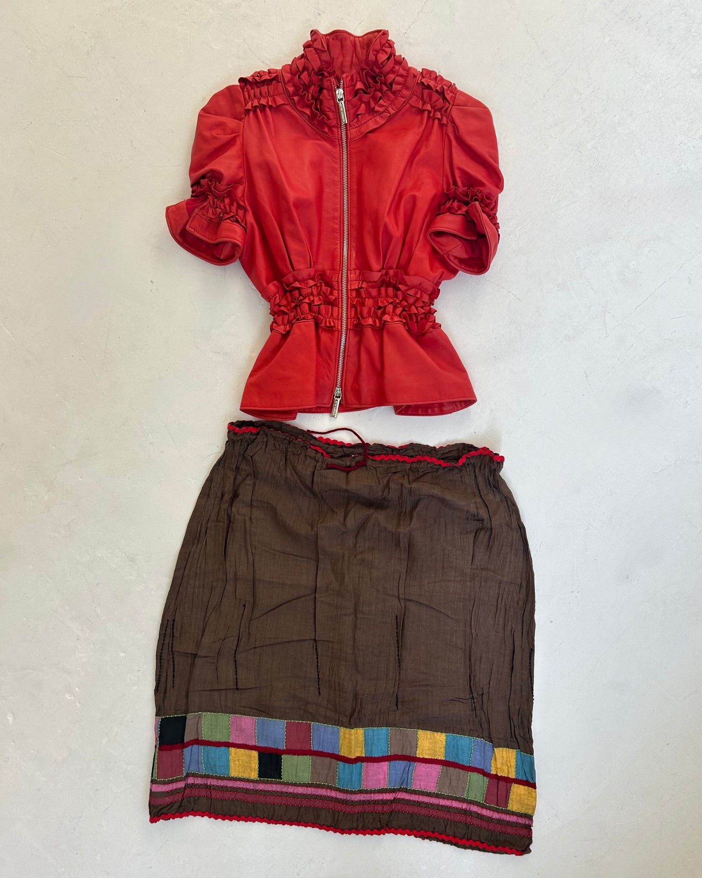 Alberta Ferretti SS 2000 silk skirt