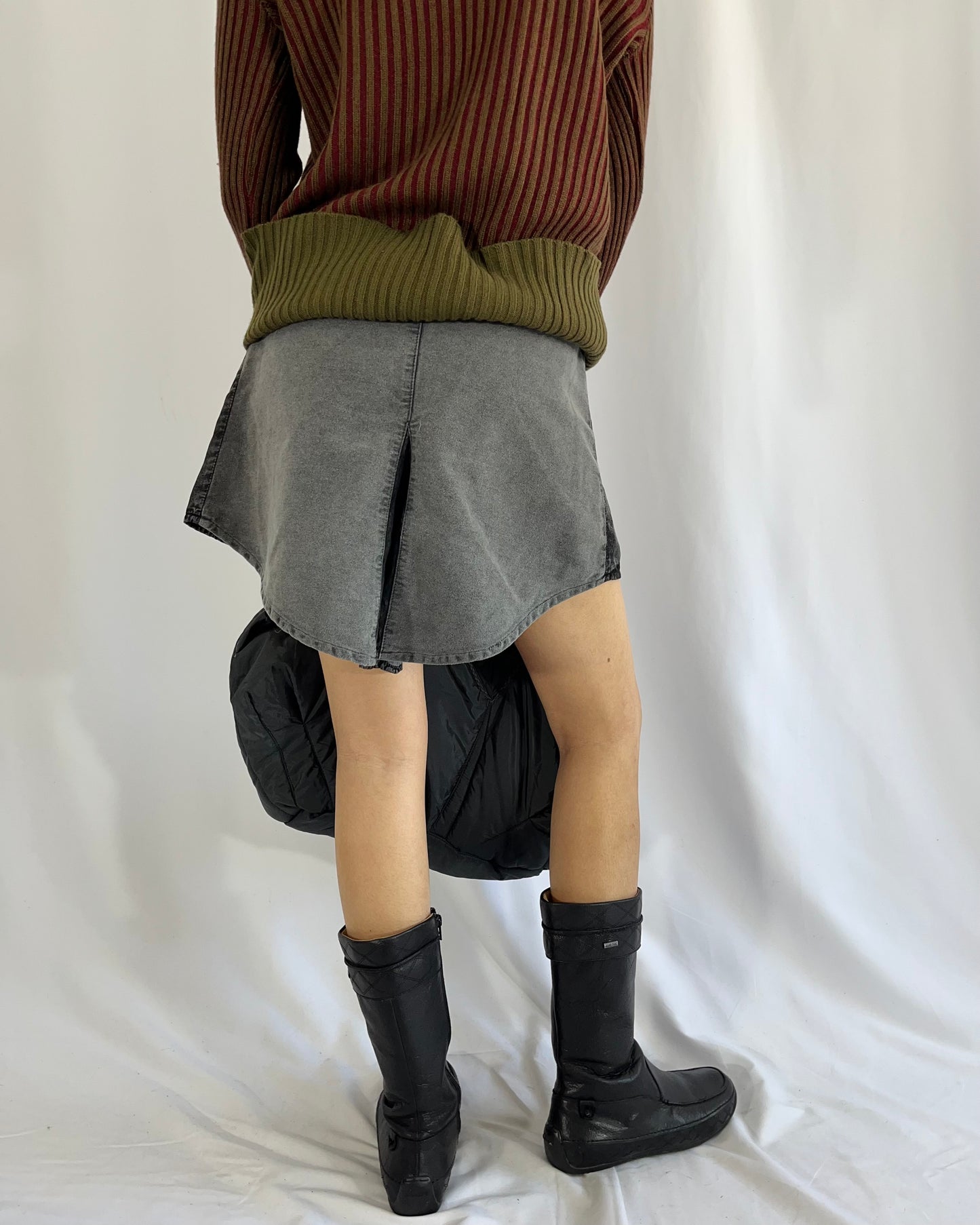 zip mini skirt, S/M