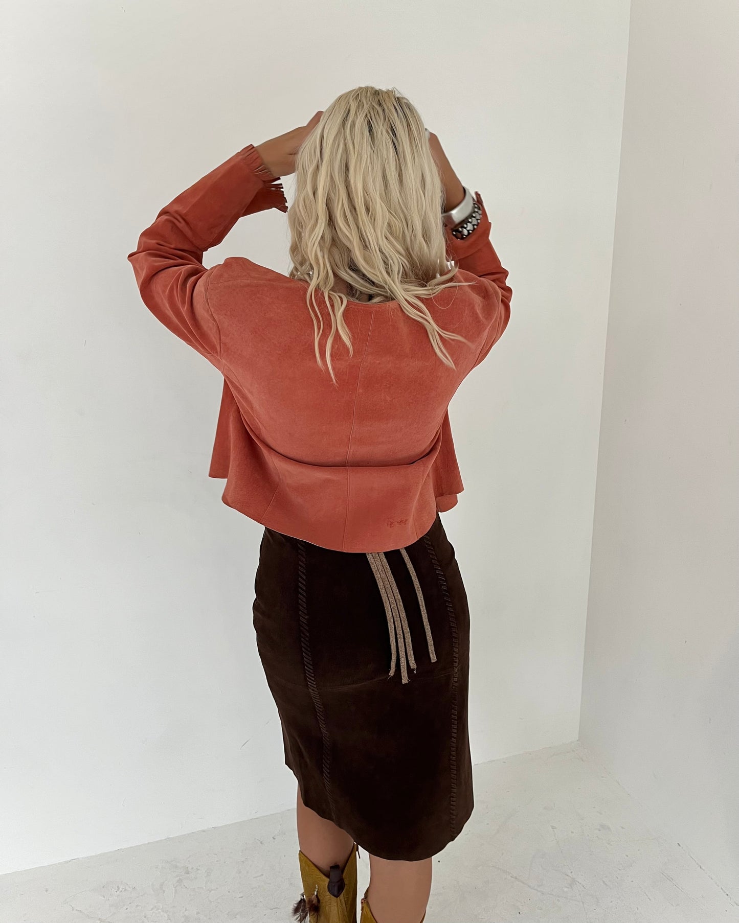 suede jacket, L