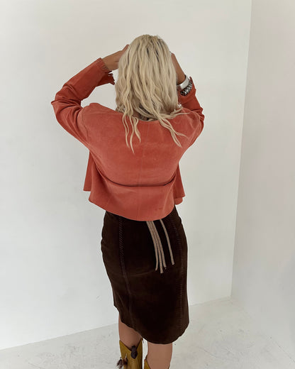 suede jacket, L