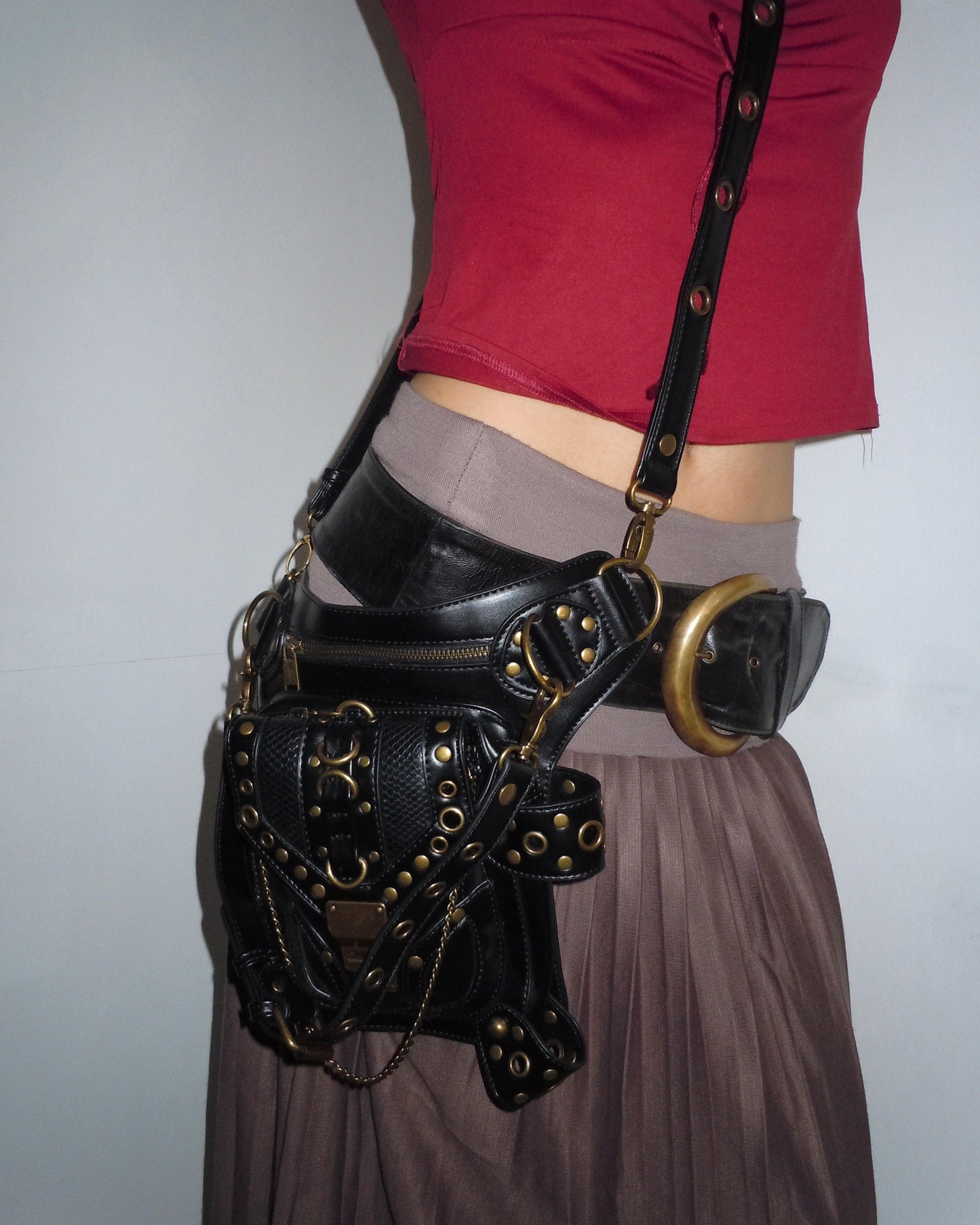 leather studded bag