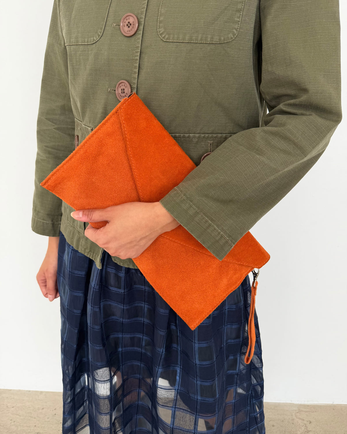 suede clutch