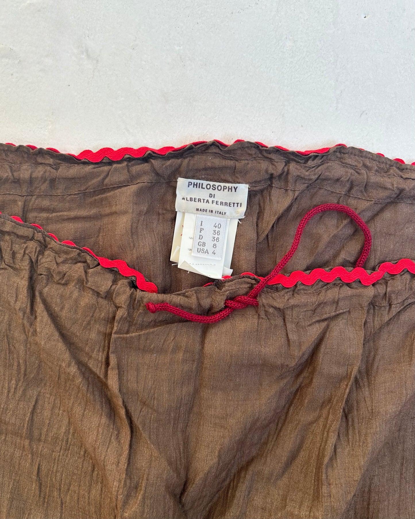 Alberta Ferretti SS 2000 silk skirt