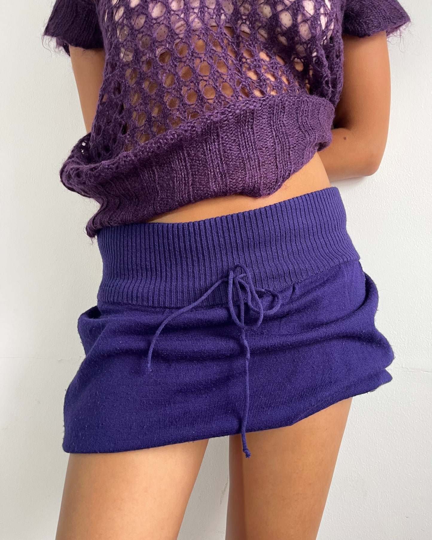knit mini skirt, S