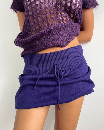 knit mini skirt, S