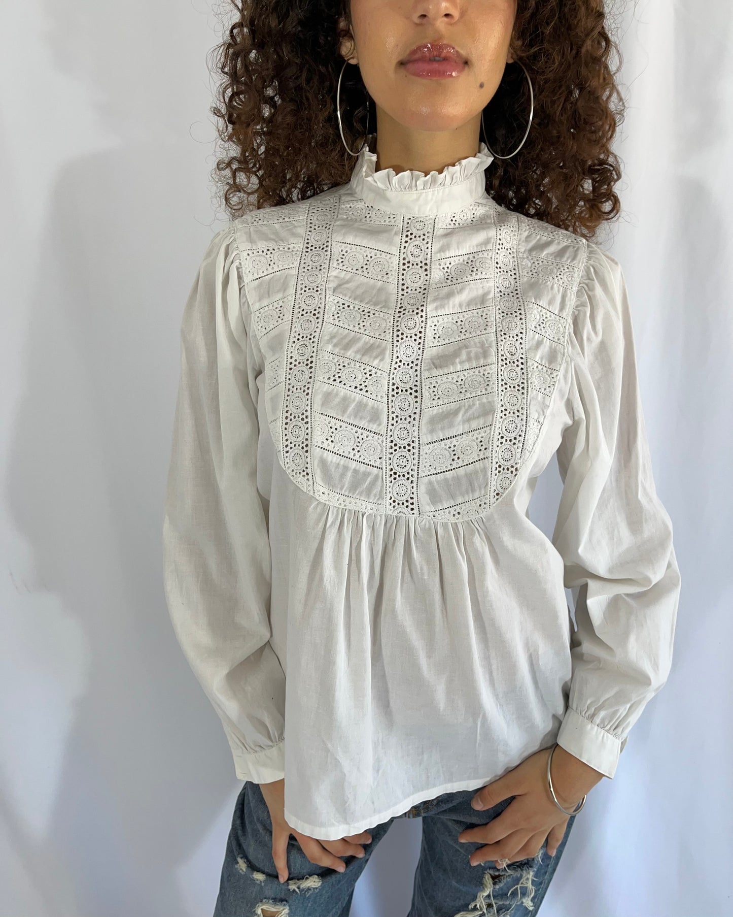high neck shirt, M