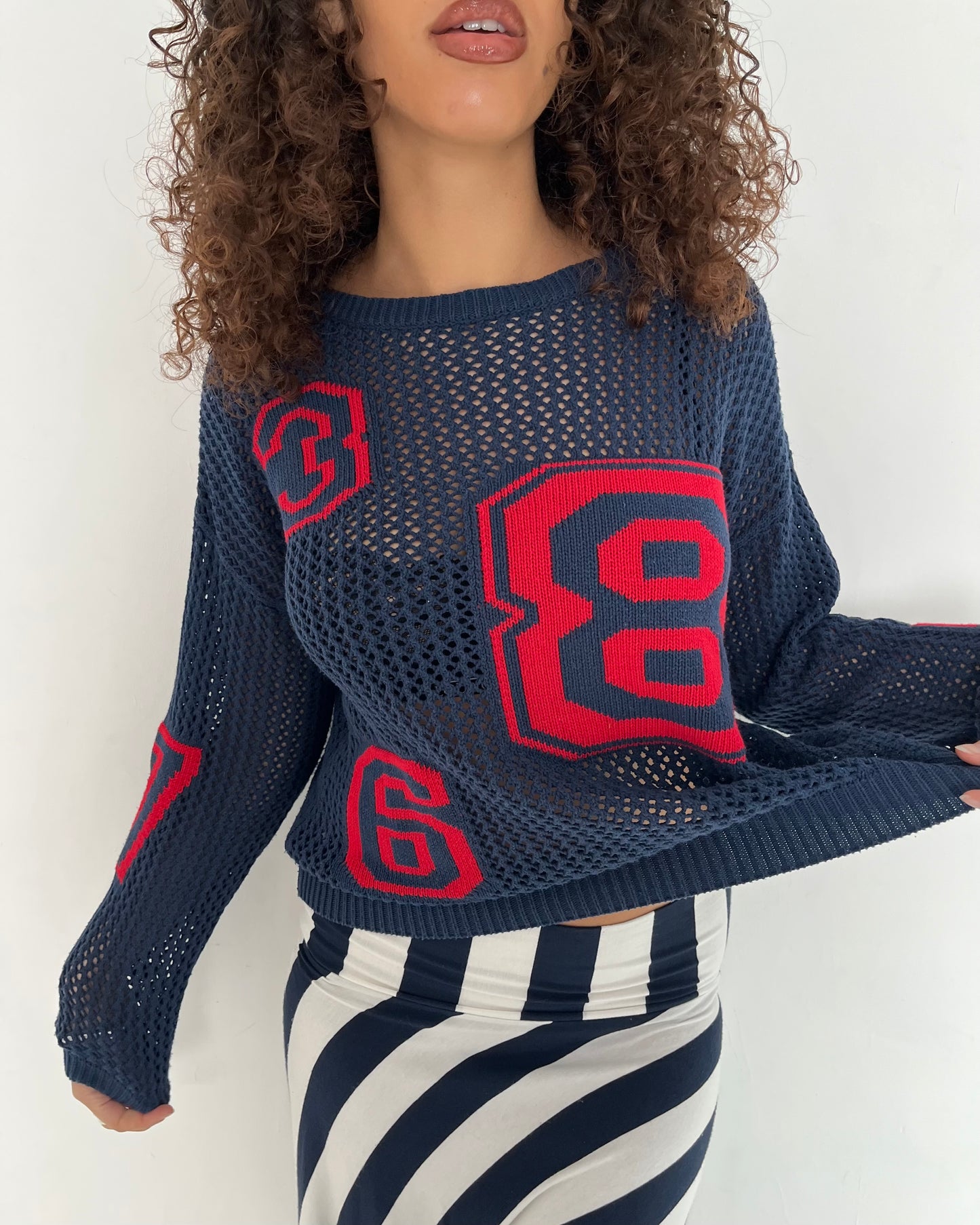 graphic knit, L