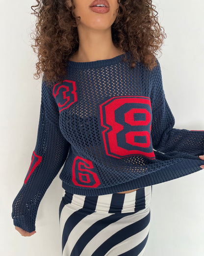 graphic knit, L