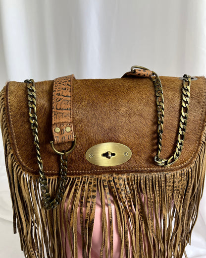 tassel leather bag